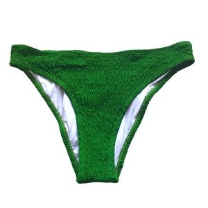 Cupshe Smocked Green Bikini Bottoms Size Small NWT